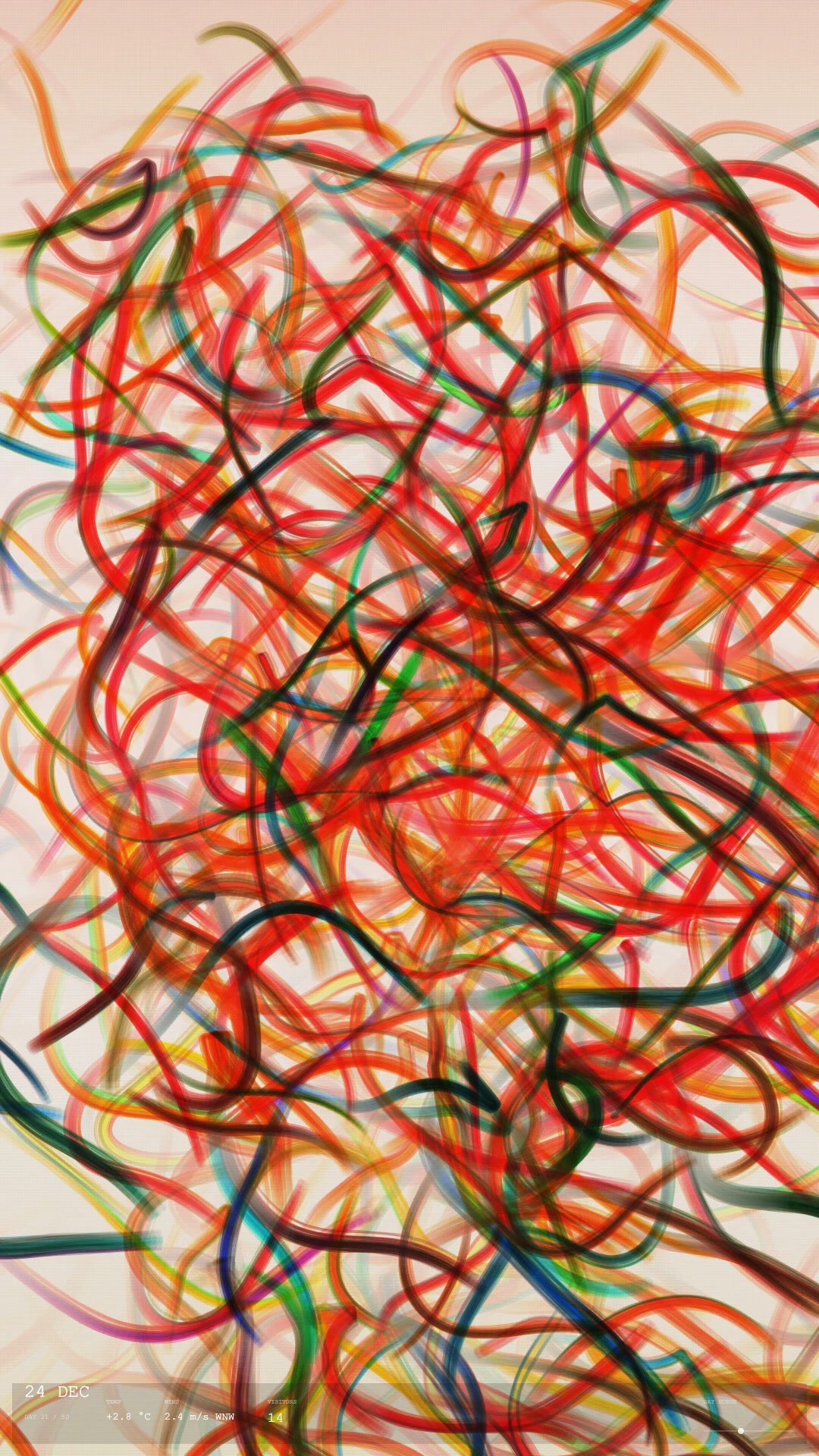 Layered painterly marks in Afterimage of the Hand